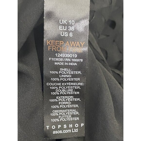 TOPSHOP‎ Womens Halter Neck Long Dress Black Size 6 Polyester - Picture 8 of 10